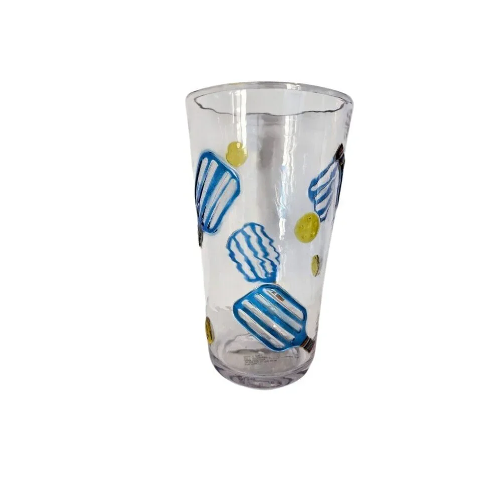 New Plastic Outdoor Blue Party Summer PICKLEBALL Beverage Cup Tumbler Glass